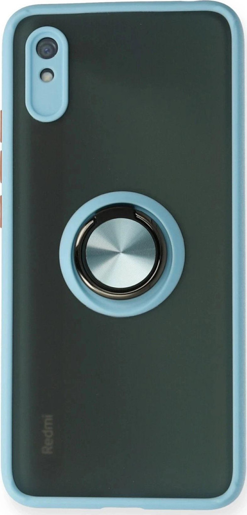 Xiaomi Redmi 9A Kılıf Montreal Yüzüklü Silikon Kapak - Buz Mavi-(5796)