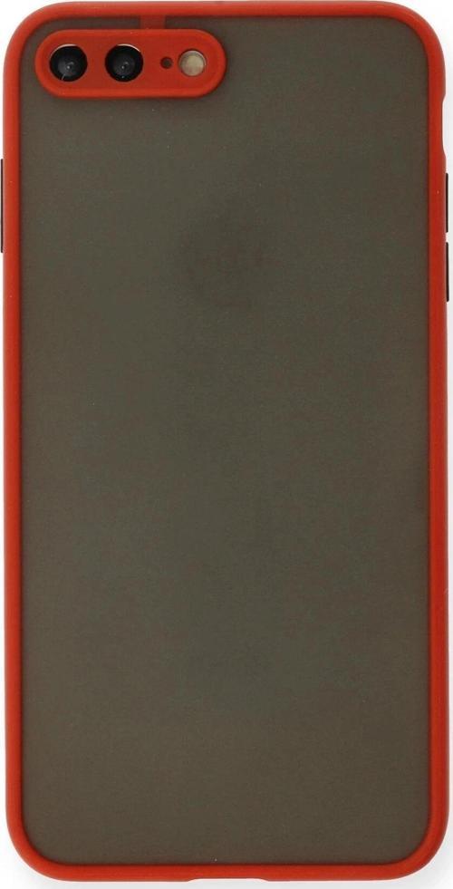 iPhone 7 Plus Kılıf Montreal Silikon Kapak - Kırmızı-(5796)