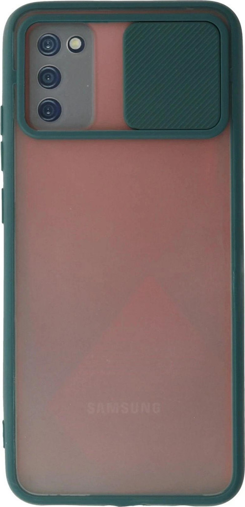 Samsung Galaxy A03S Kılıf Palm Buzlu Kamera Sürgülü Silikon - Yeşil-(5796)