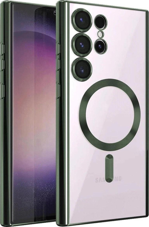 Samsung Galaxy S23 Ultra Kılıf Kross Magneticsafe Kapak - Koyu Yeşil-(5796)