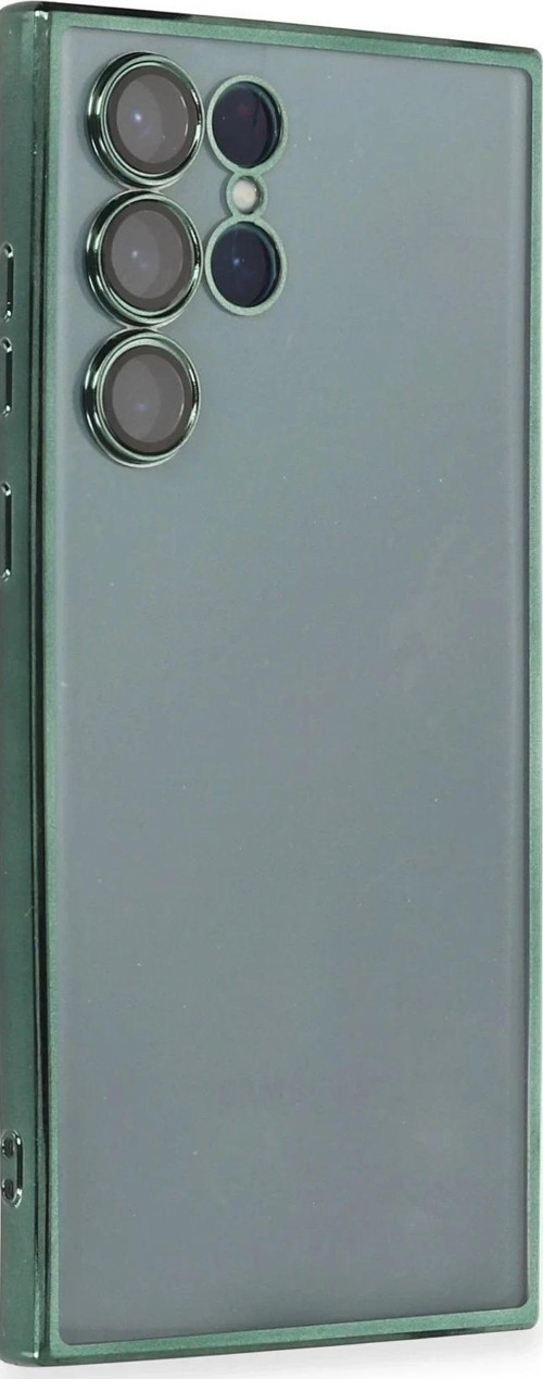 Samsung Galaxy S22 Ultra Kılıf Lensli Silikon - Yeşil-(5796)