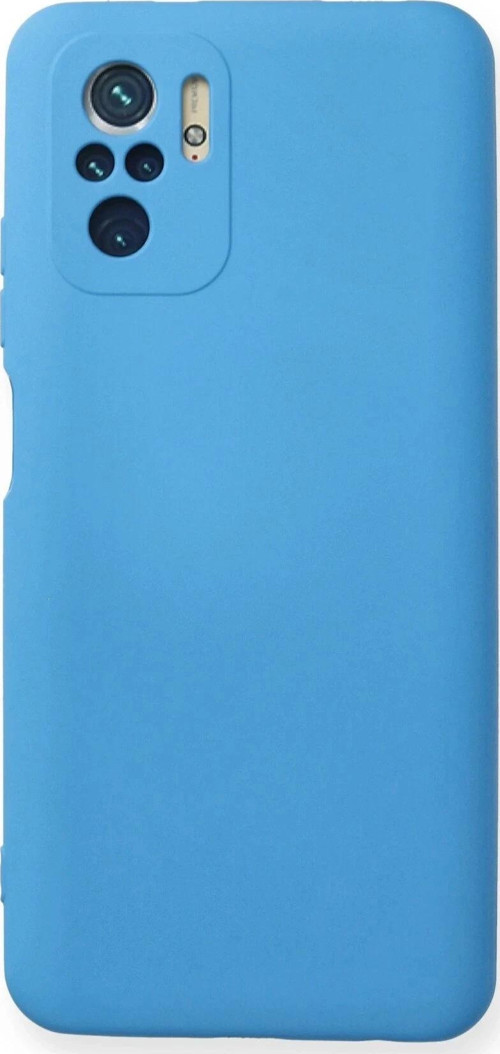 Xiaomi Redmi Note 10 Kılıf Nano içi Kadife Silikon - Mavi-(5796)