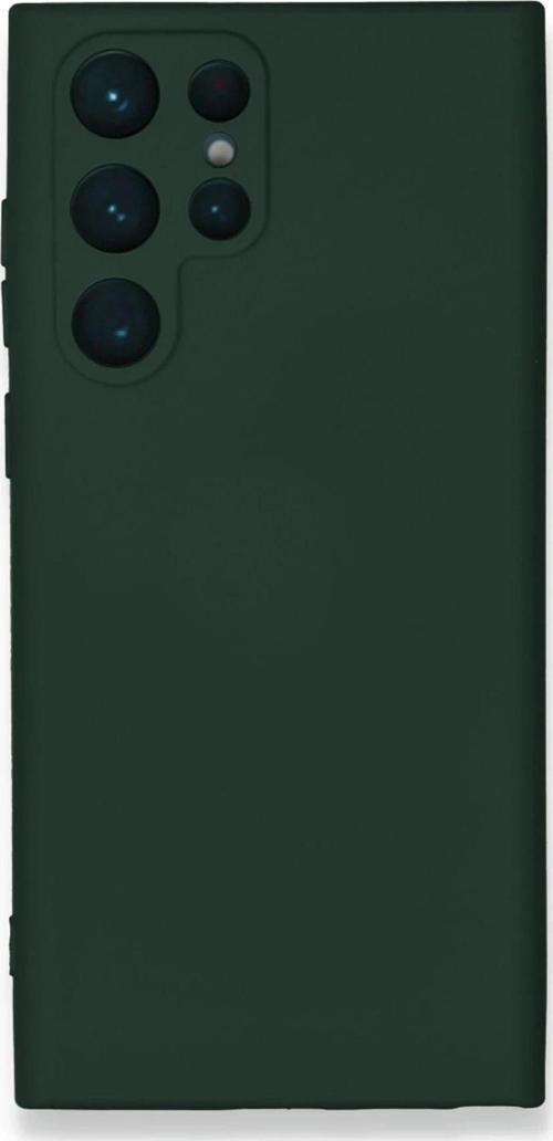 Samsung Galaxy S23 Ultra Kılıf Nano içi Kadife Silikon - Koyu Yeşil-(5796)