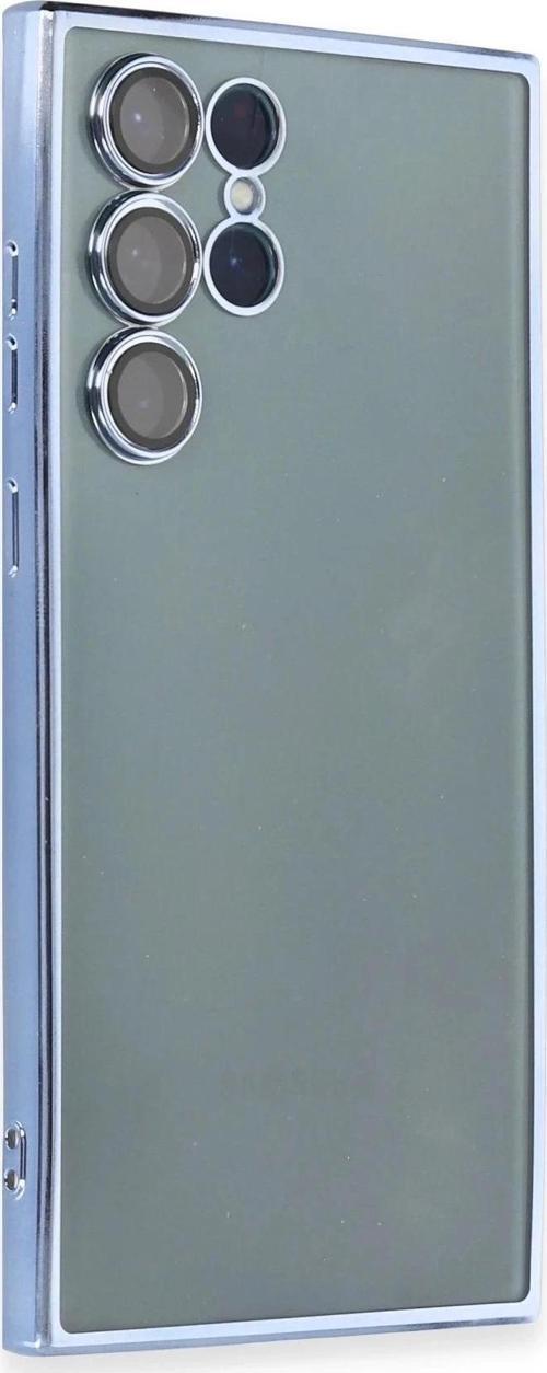 Samsung Galaxy S22 Ultra Kılıf Lensli Silikon - Açık Mavi-(5796)