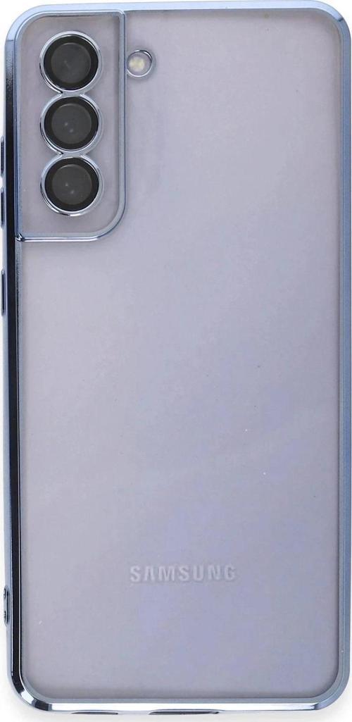 Samsung Galaxy S21 FE Kılıf Lensli Silikon - Açık Mavi-(5796)