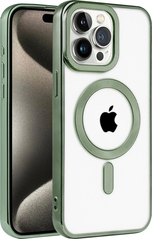 iPhone 14 Pro Max Kılıf Kronos Magsafe Kapak - Koyu Yeşil-(5796)