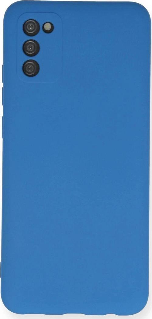 Samsung Galaxy A03S Kılıf Nano içi Kadife Silikon - Mavi-(5796)