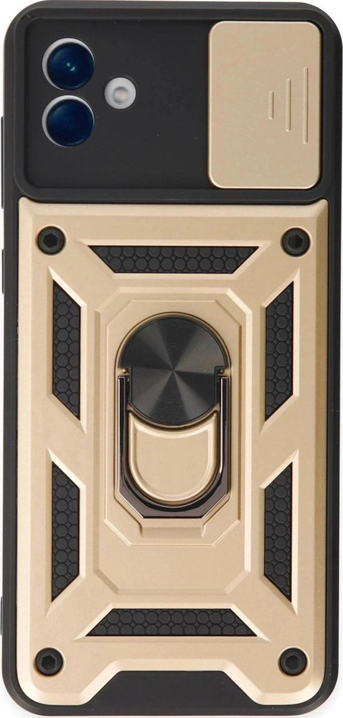 Samsung Galaxy A04 Kılıf Pars Lens Yüzüklü Silikon - Gold-(5796)