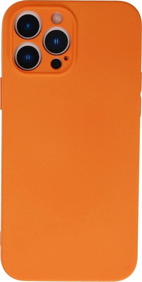 iPhone 13 Pro Max Kılıf Nano içi Kadife Silikon - Turuncu-(5796)