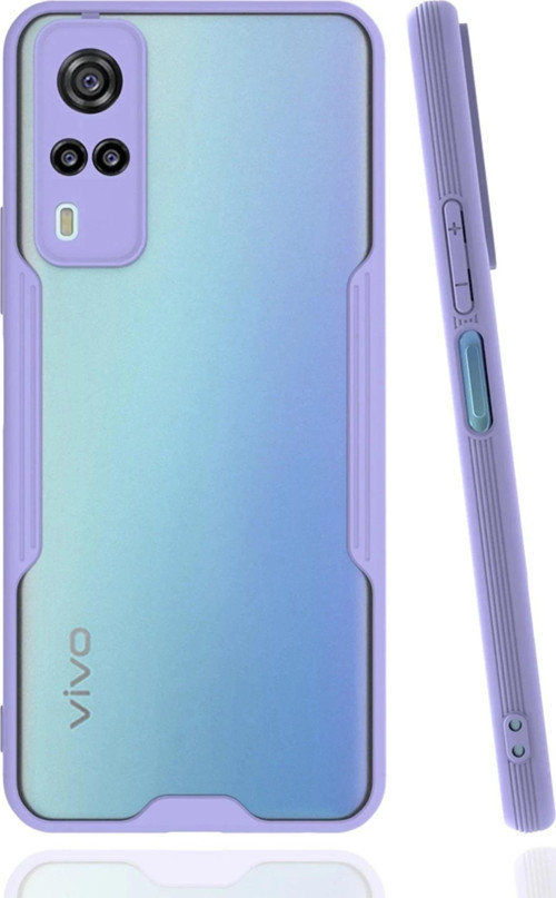 Vivo Y53S Kılıf Platin Silikon - Lila-(5796)