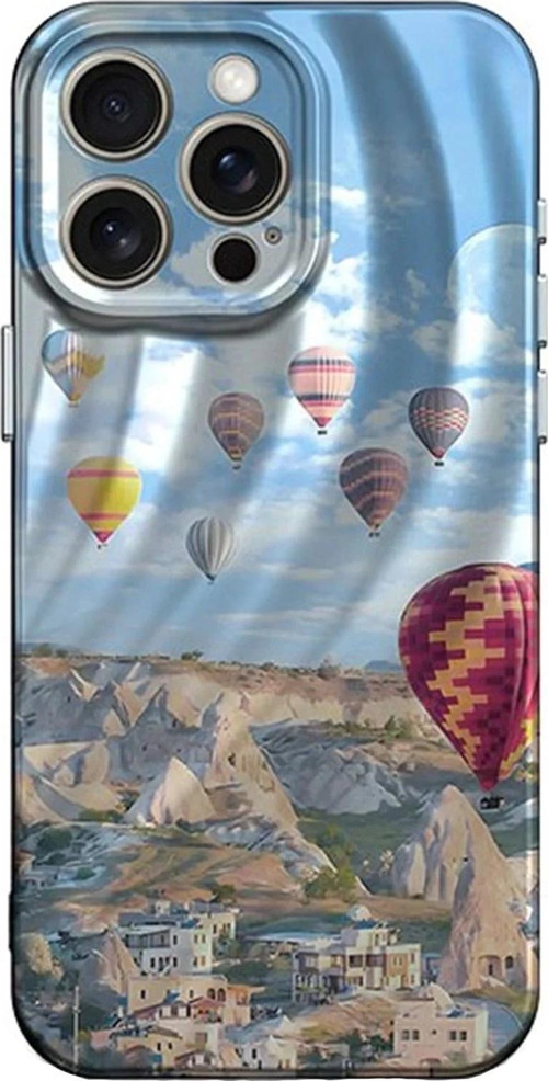 iPhone 14 Pro Kılıf Crew Desenli Kapak - Kapadokya-(5796)