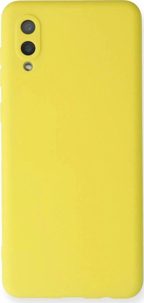 Samsung Galaxy A02 Kılıf Nano içi Kadife Silikon - Sarı-(5796)