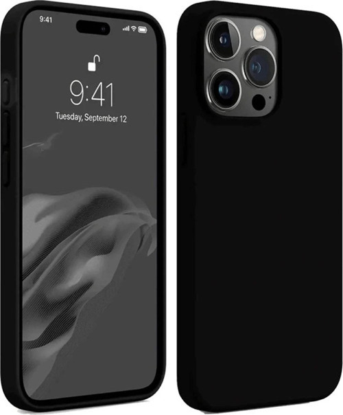 iPhone 15 Pro Max Kılıf First Silikon - Siyah-(5796)