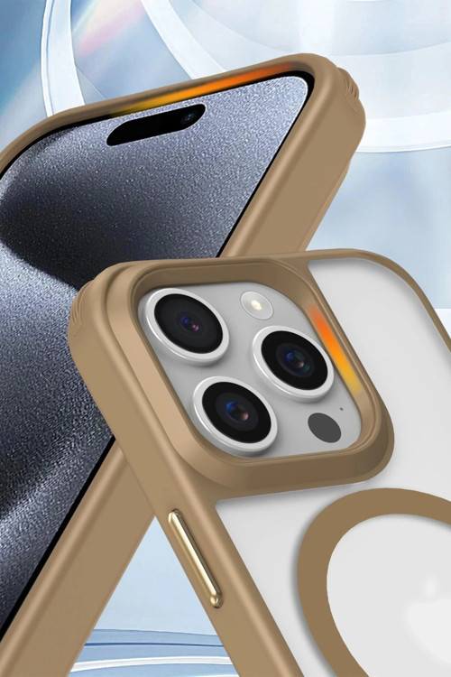 iPhone 14 Pro Max Kılıf Enka Magsafe Silikon Kılıf - Şeffaf-(5796)