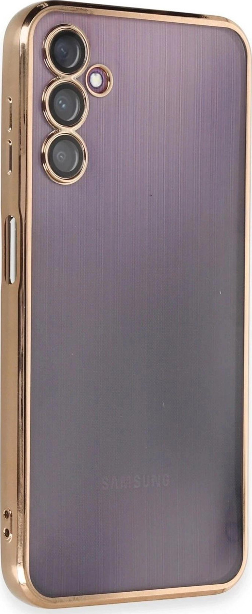 Samsung Galaxy A14 4G Kılıf Lensli Silikon - Gold-(5796)