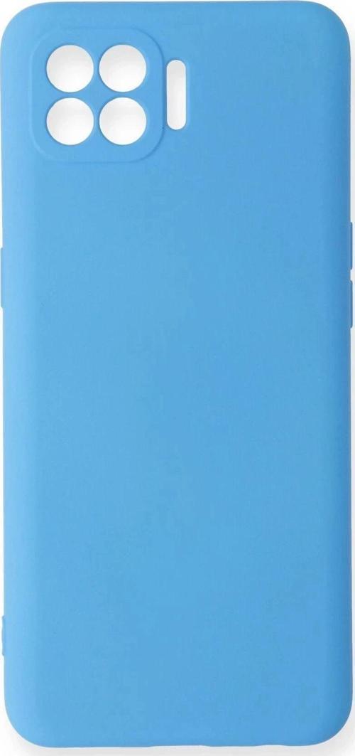 Oppo Reno 4 Lite Kılıf Nano içi Kadife Silikon - Mavi-(5796)