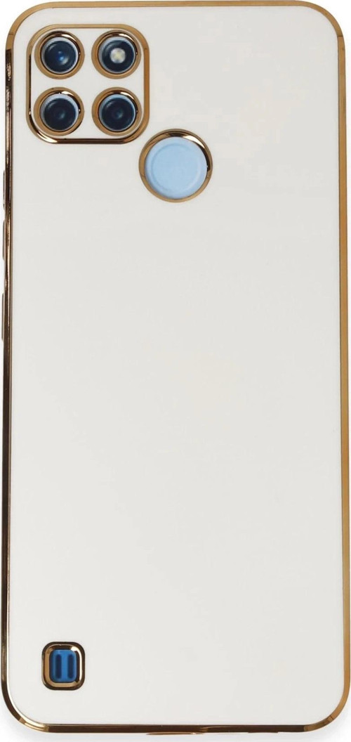 Realme C25Y Kılıf Volet Silikon - Beyaz-(5796)