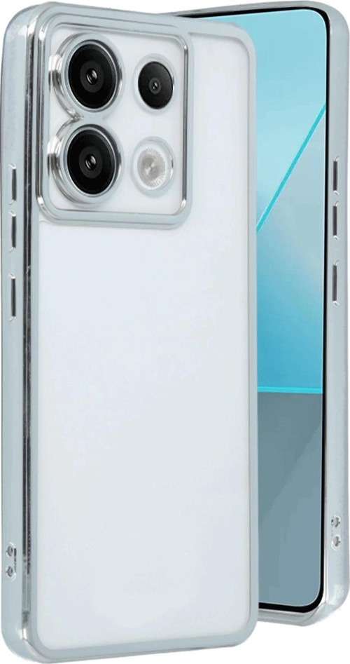 Xiaomi Redmi Note 13 Pro 5G Kılıf Lensli Silikon - Gümüş-(5796)