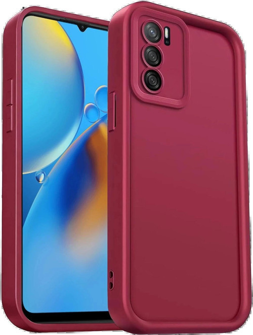Oppo A16 Kılıf Viera Silikon - Bordo-(5796)