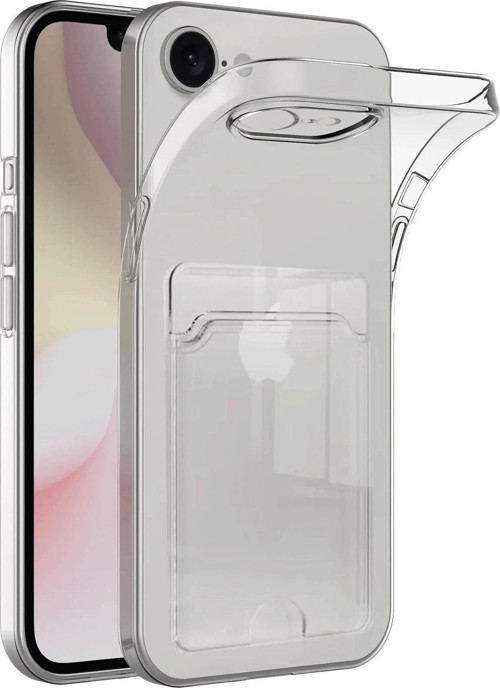 iPhone 16E Kılıf Kart Şeffaf Silikon - Şeffaf-(5796)