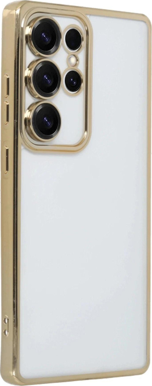 Samsung Galaxy S25 Ultra Kılıf Lensli Silikon - Gold-(5796)