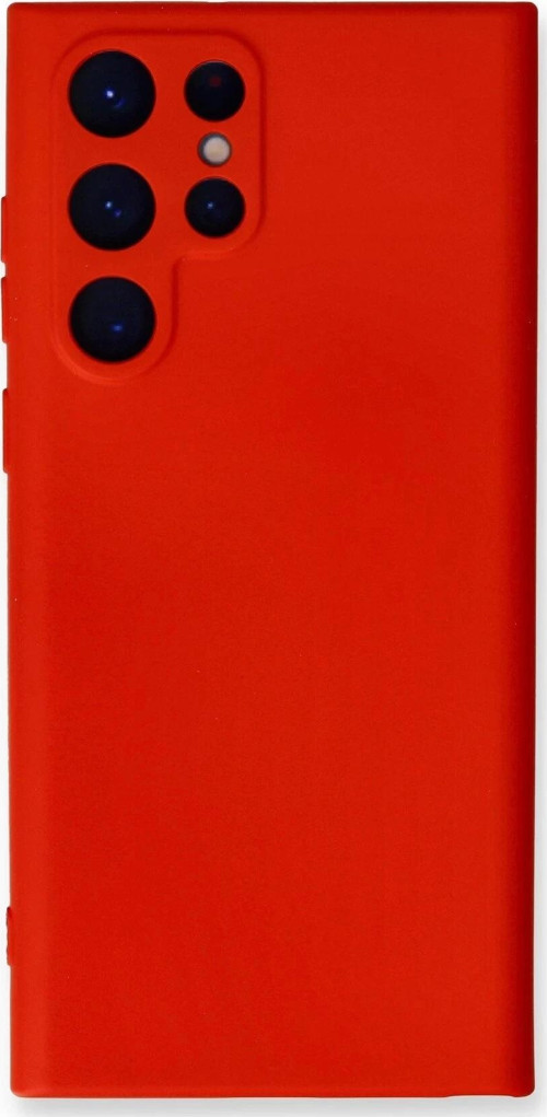 Samsung Galaxy S23 Ultra Kılıf Nano içi Kadife Silikon - Kırmızı-(5796)