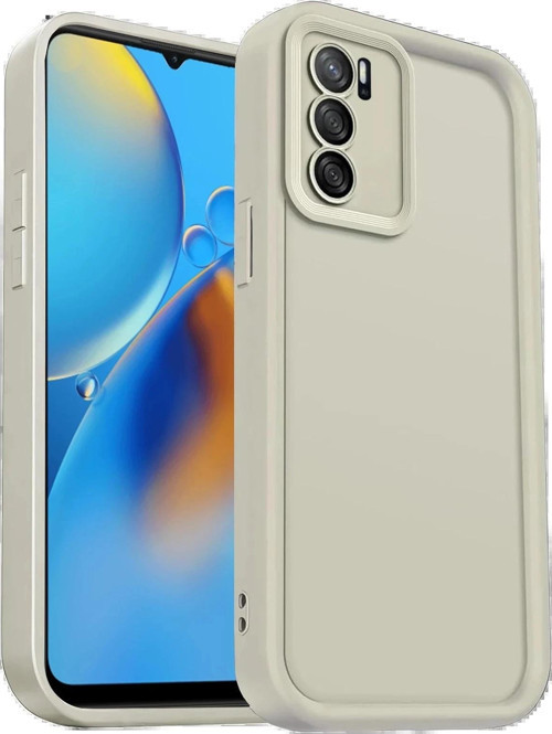 Oppo A16 Kılıf Viera Silikon - Krem-(5796)