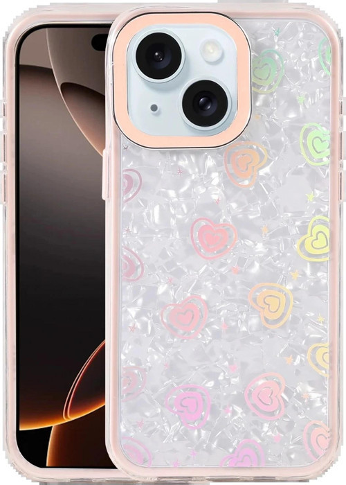 Apple iPhone 14 Lumi Desenli Kapak - Pembe-(5796)