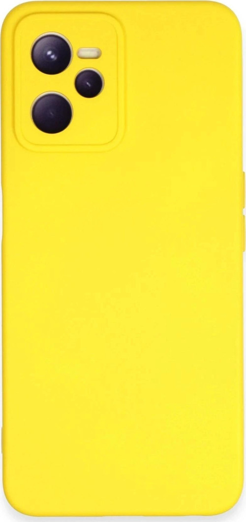 Realme C35 Kılıf Nano içi Kadife Silikon - Sarı-(5796)
