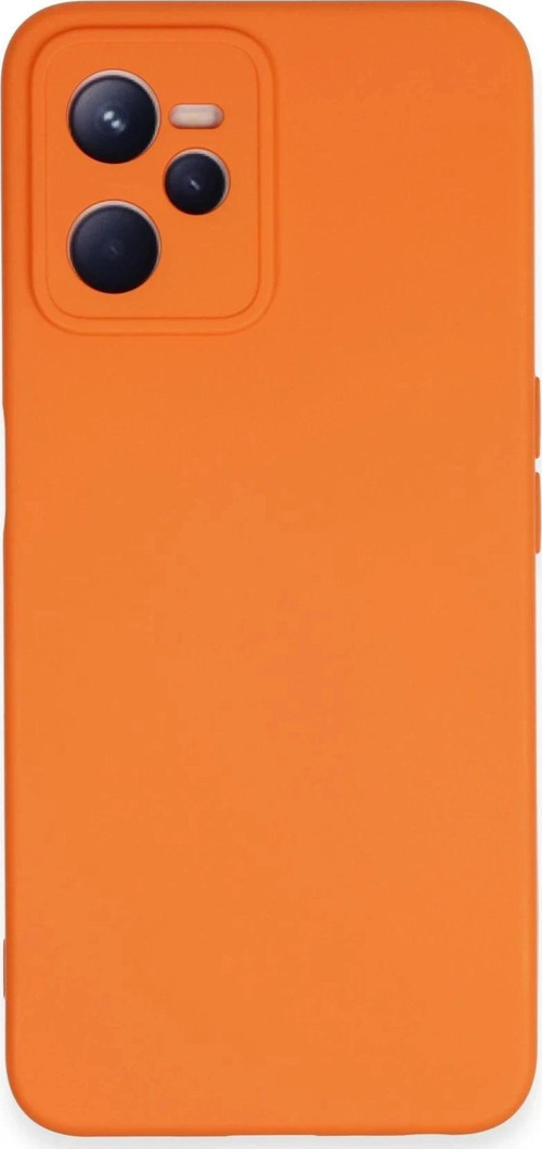 Realme C35 Kılıf Nano içi Kadife Silikon - Turuncu-(5796)