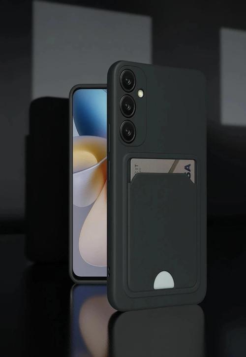 Samsung Galaxy A36 Kılıf Kelvin Kartvizitli Silikon - Siyah-(5796)