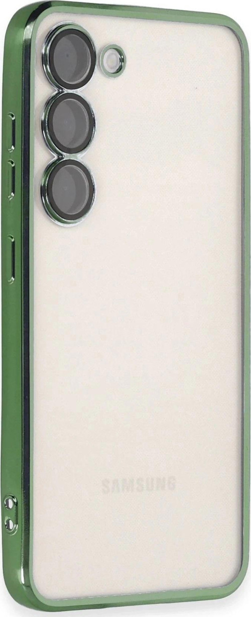 Samsung Galaxy S23 Kılıf Lensli Silikon - Yeşil-(5796)