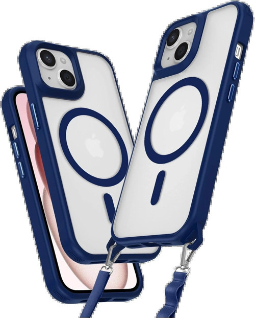 iPhone 15 Plus Kılıf Enka Magsafe Silikon Kılıf - Lacivert-(5796)