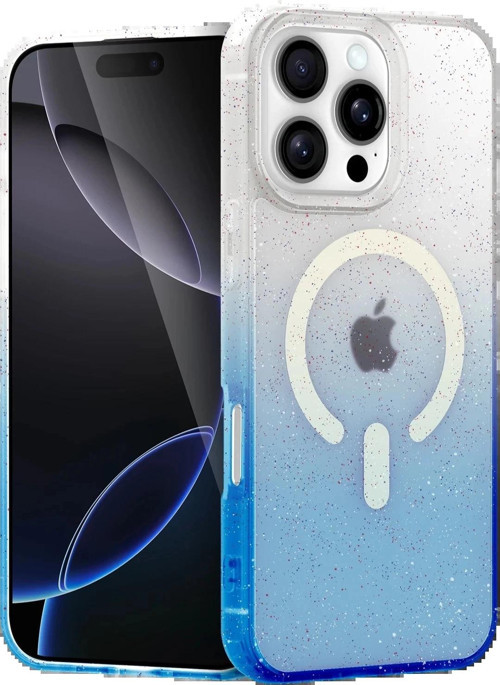 Apple iPhone 16 Pro Max Pummel Shiny Magsafe Kapak - Mavi-(5796)