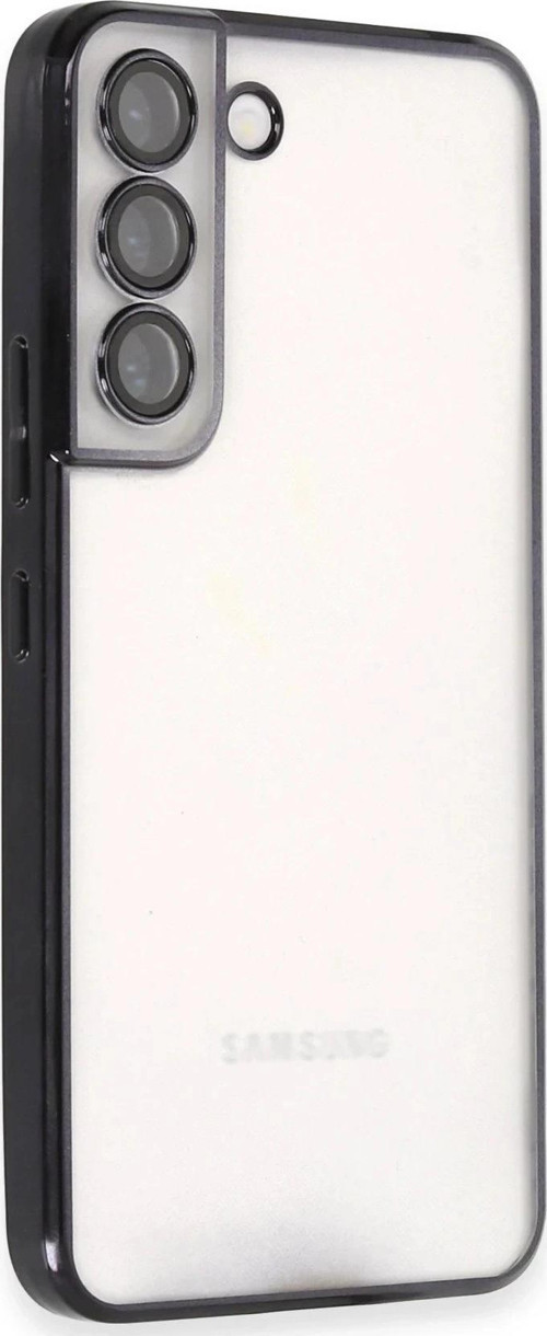 Samsung Galaxy S22 Kılıf Lensli Silikon - Siyah-(5796)