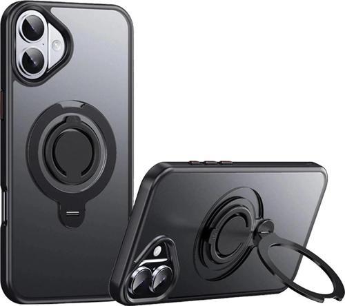 iPhone 16 Plus Avatar 360 Dönen Magsafe Kapak - Siyah-(5796)