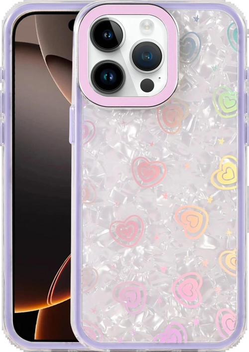 Apple iPhone 15 Pro Lumi Desenli Kapak - Mor-(5796)