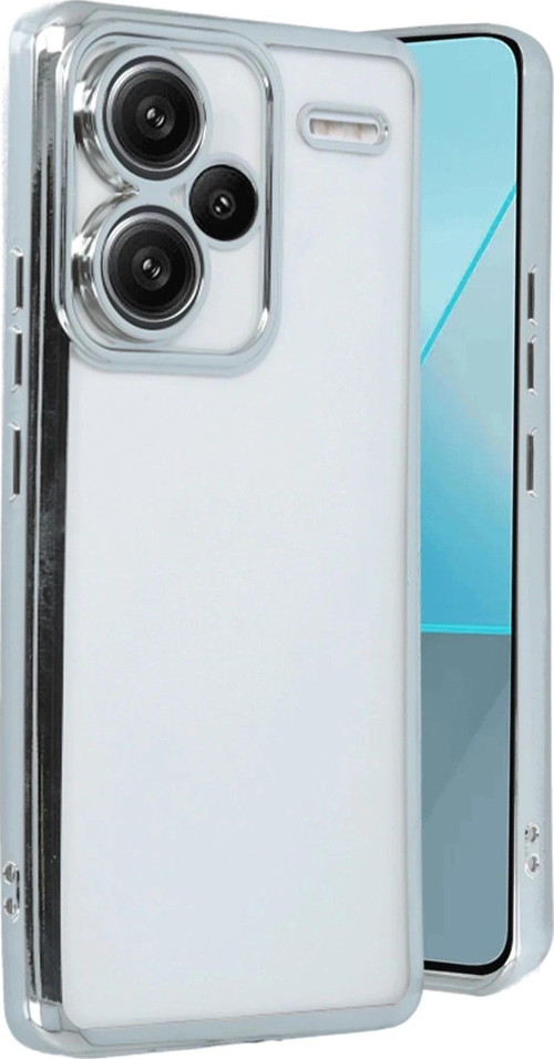 Xiaomi Redmi Note 13 Pro Plus Kılıf Lensli Silikon - Gümüş-(5796)