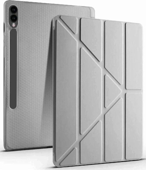 Samsung Galaxy X610 Tab S9 FE Plus 12.4 Kılıf Kalemlikli Mars Tablet Kılıfı - Koyu Gri-(5796)