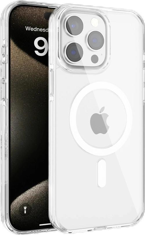 iPhone 15 Pro Gleam PC Sert Magsafe Kılıf - Şeffaf-(5796)