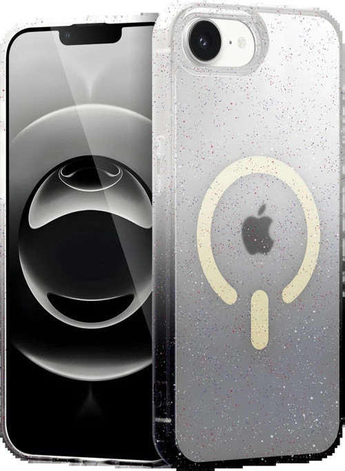 Apple iPhone 16E Pummel Shiny Magsafe Kapak - Siyah-(5796)