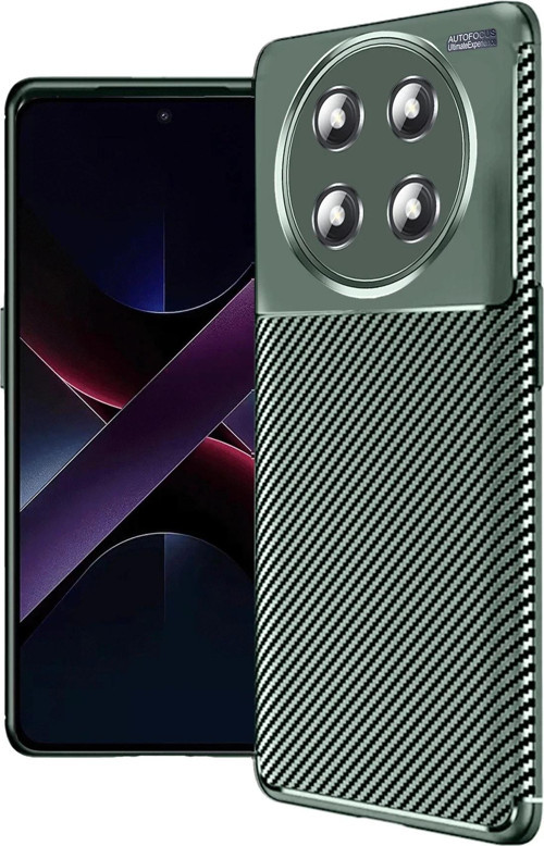 Honor Magic 7 Lite Kılıf Auto Focus Karbon Kapak - Koyu Yeşil-(5796)