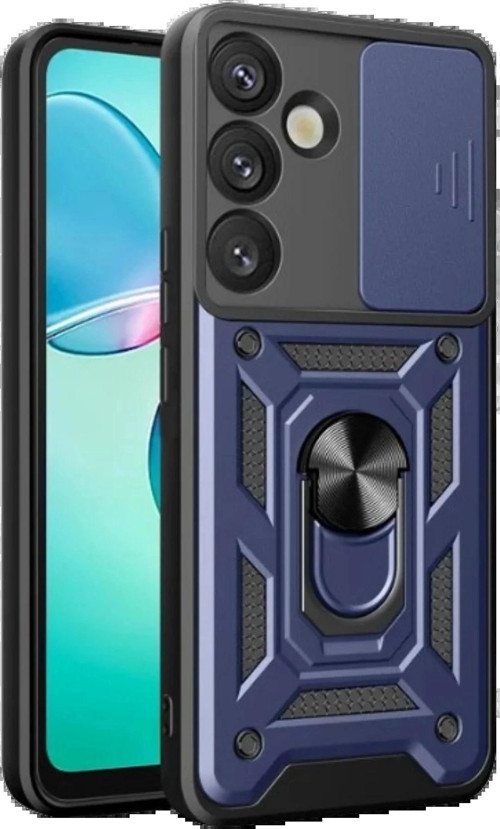 Samsung Galaxy S25 Plus Kılıf Pars Lens Yüzüklü Silikon - Lacivert-(5796)