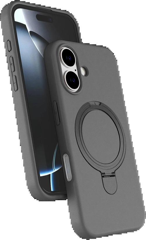 Apple iPhone 16 Plus Regal Magsafe Standlı Kapak - Titan Gri-(5796)