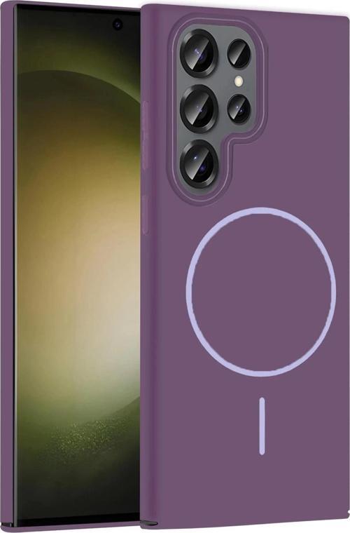 Samsung Galaxy S24 Ultra Broş Magsafe Kapak - Mor-(5796)