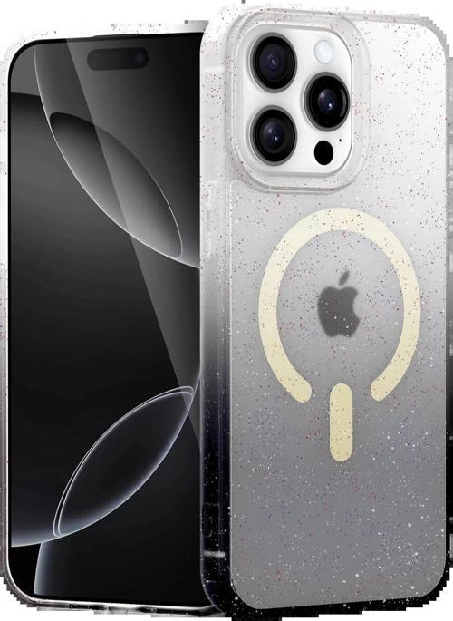 Apple iPhone 15 Pro Max Pummel Shiny Magsafe Kapak - Siyah-(5796)