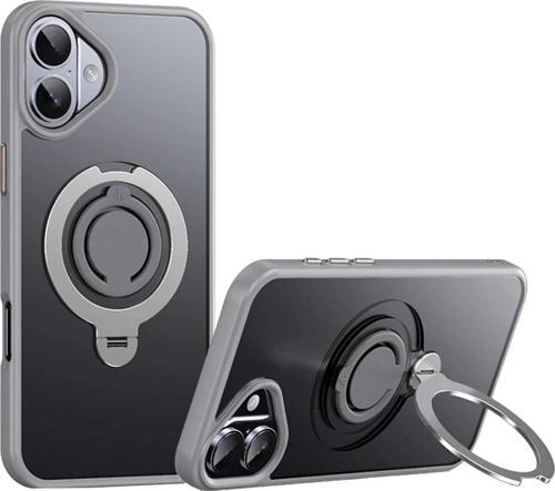 iPhone 16 Plus Avatar 360 Dönen Magsafe Kapak - Titan Gri-(5796)