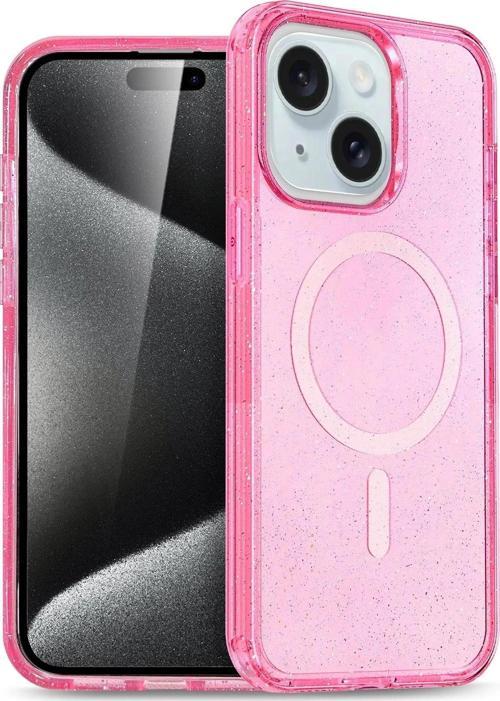 Apple iPhone 14 Star Magsafe Kapak - Pembe-(5796)