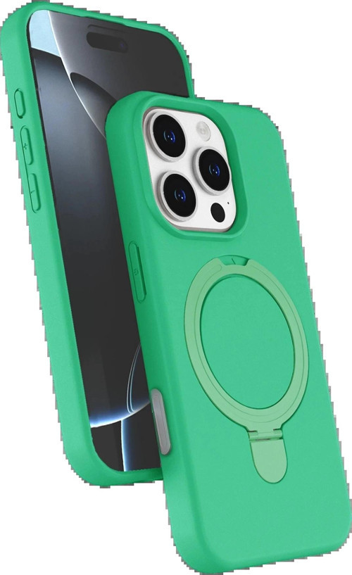 Apple iPhone 16 Pro Regal Magsafe Standlı Kapak - Yeşil-(5796)