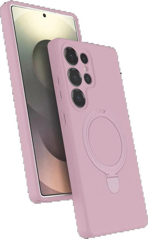 Samsung Galaxy S25 Ultra Regal Magsafe Standlı Kapak - Açık Pembe-(5796)